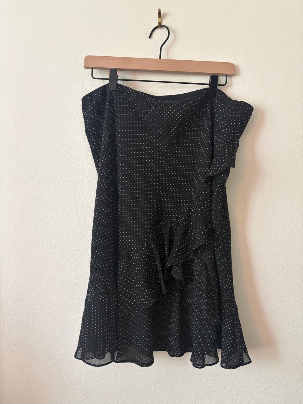 Charter Club Women’s XL Black White Polka Dot Ruffle Skirt Flowy